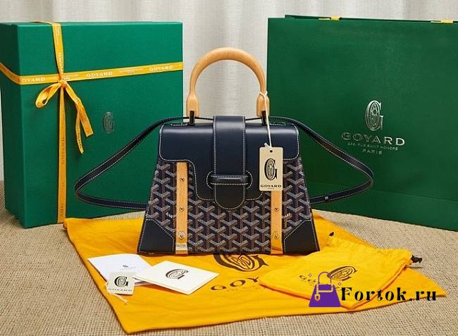 Goyard Saigon Top Handle Bag Navy 28x13x23cm - 1
