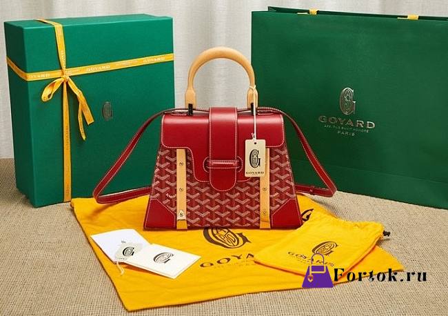Goyard Saigon Top Handle Bag Red 28x13x23cm - 1