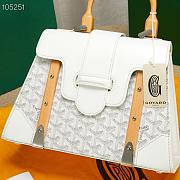 Goyard Saigon Top Handle Bag Coated Canvas with Leather PM White 2384121