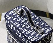 Dior Vanity Case Blue Dior Oblique Embroidery S5480 24x17x13.5cm - 6