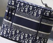 Dior Vanity Case Blue Dior Oblique Embroidery S5480 24x17x13.5cm - 5