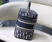 Dior Vanity Case Blue Dior Oblique Embroidery S5480 24x17x13.5cm - 4