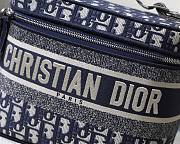 Dior Vanity Case Blue Dior Oblique Embroidery S5480 24x17x13.5cm - 3