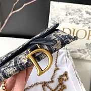Dior Saddle Nano Pouch Blue Dior Oblique Jacquard S5654 12.5x8x3.5cm - 5
