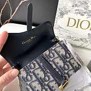 Dior Saddle Nano Pouch Blue Dior Oblique Jacquard S5654 12.5x8x3.5cm - 3