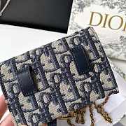 Dior Saddle Nano Pouch Blue Dior Oblique Jacquard S5654 12.5x8x3.5cm - 2