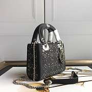 Dior Lady Mini Black Strass Cannage Satin M0500 - 2