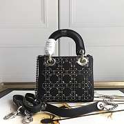 Dior Lady Mini Black Strass Cannage Satin M0500 - 4