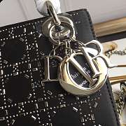 Dior Lady Mini Black Strass Cannage Satin M0500 - 5