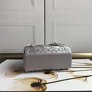 Dior Mini Lady Dior Bag Gray Strass Cannage Satin M0500  - 3