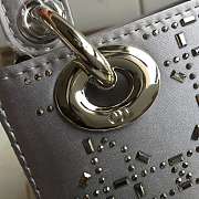 Dior Mini Lady Dior Bag Gray Strass Cannage Satin M0500  - 5