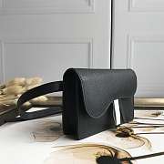 Dior Saddle Belt Pouch Grained Calfskin Black S5619 17x12x4cm - 6