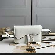 Dior Saddle Belt Pouch Grained Calfskin White S5619 17x12x4cm - 1