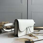 Dior Saddle Belt Pouch Grained Calfskin White S5619 17x12x4cm - 6