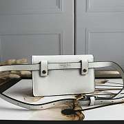 Dior Saddle Belt Pouch Grained Calfskin White S5619 17x12x4cm - 5
