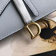 Dior Saddle Belt Pouch Graqined Calfskin Blue S5619 17x12x4cm - 3
