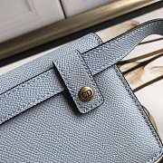 Dior Saddle Belt Pouch Graqined Calfskin Blue S5619 17x12x4cm - 2