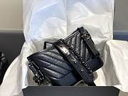 Chanel Small Gabrielle Chevron Hobo Bag Aged Calfskin Black Metal A91810 20x15x8cm - 2