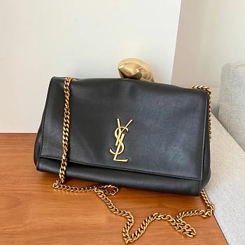 Ysl Medium Kate Leather/Velvet Black 553804 28x5x20cm