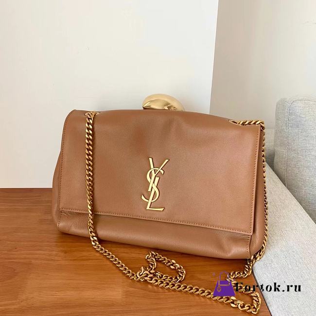 Ysl Medium Kate Leather/Velvet Brown 553804 28x5x20cm - 1