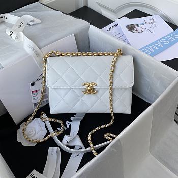 Chanel Small Flap Bag White AS3011 21x13x7cm