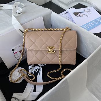 Chanel Small Flap Bag Beige AS3011 21x13x7cm