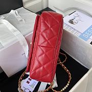 Chanel Small Flap Bag Calfskin Pearls Gold-Tone Metal Red AS3001 23x15.5x7.5cm  - 4
