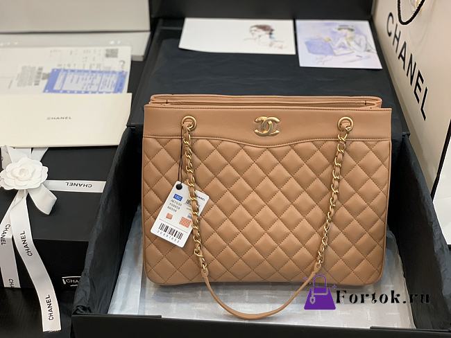 Chanel Large Coco Vintage Tote Bag Beige A57030 35x11x27cm - 1