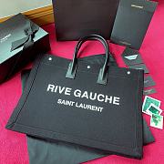 Ysl Large Rive Gauche Canvas Tote Bag Black 5094159 48×36×16cm - 1