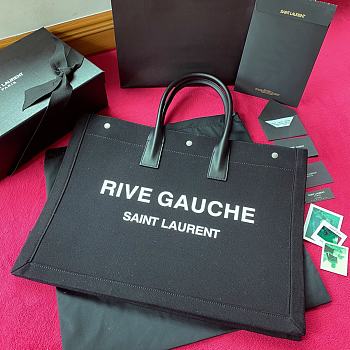 Ysl Large Rive Gauche Canvas Tote Bag Black 5094159 48×36×16cm