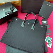 Ysl Large Rive Gauche Canvas Tote Bag Black 5094159 48×36×16cm - 4