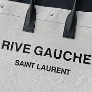 Ysl Large Rive Gauche Canvas Tote Bag White/Black 5094159 48×36×16cm - 3