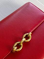 Ysl Le Maillon Satchel In Leather Red 6497952 24x3.5x14.5cm - 3