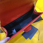 Ysl Medium Kate Chain Bag In Grained Leather Red 364021 24x14.5x5.5cm - 4