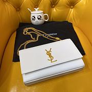 Ysl Medium Kate Chain Bag In Grained Leather White 364021 24x14.5x5.5cm - 6