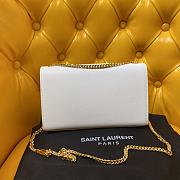 Ysl Medium Kate Chain Bag In Grained Leather White 364021 24x14.5x5.5cm - 3