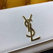 Ysl Medium Kate Chain Bag In Grained Leather White 364021 24x14.5x5.5cm - 2