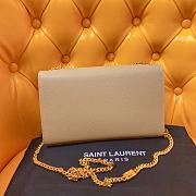 Ysl Medium Kate Chain Bag In Grained Leather Beige 364021 24x14.5x5.5cm - 6