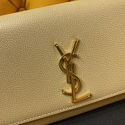 Ysl Medium Kate Chain Bag In Grained Leather Beige 364021 24x14.5x5.5cm - 5