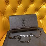 Ysl Medium Kate Chain Bag In Grained Leather Black Metal 364021 24x14.5x5.5cm - 1