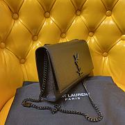 Ysl Medium Kate Chain Bag In Grained Leather Black Metal 364021 24x14.5x5.5cm - 6