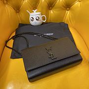 Ysl Medium Kate Chain Bag In Grained Leather Black Metal 364021 24x14.5x5.5cm - 4