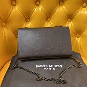 Ysl Medium Kate Chain Bag In Grained Leather Black Metal 364021 24x14.5x5.5cm - 3