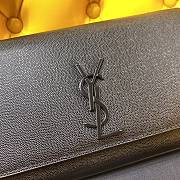 Ysl Medium Kate Chain Bag In Grained Leather Black Metal 364021 24x14.5x5.5cm - 2
