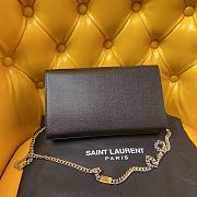 Ysl Medium Kate Chain Bag In Grained Leather Silver Metal 364021 24x14.5x5.5cm - 4