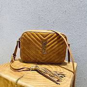 Ysl Lou Camera Bag Velvet/Leather Brown 520534 23cm - 1