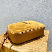 Ysl Lou Camera Bag Velvet/Leather Brown 520534 23cm - 6