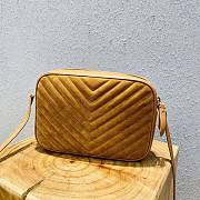 Ysl Lou Camera Bag Velvet/Leather Brown 520534 23cm - 4