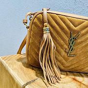 Ysl Lou Camera Bag Velvet/Leather Brown 520534 23cm - 3