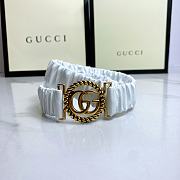 Gucci Belt Leather Black/White 3.0cm - 3